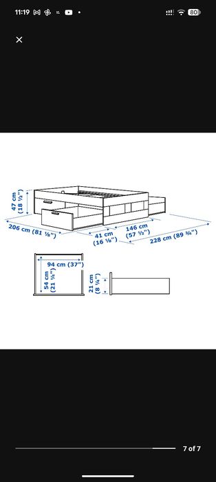 IKEA Brimnes bed, white, 140x200