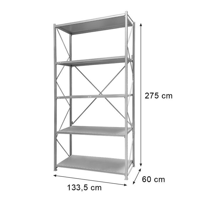 Regał STOW magazynowy 275x133x60, 5 półek BAZOWY