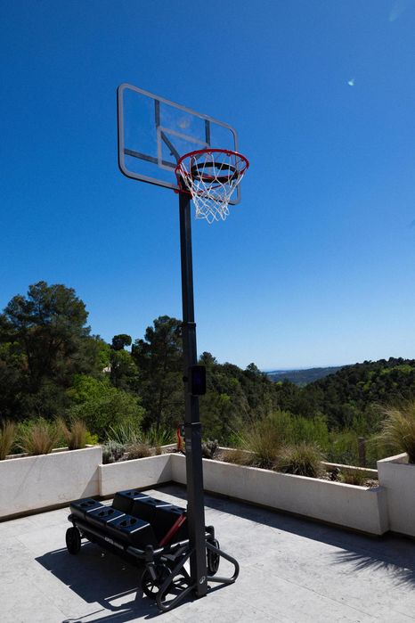 Tabela de Basquetebol com base dobrável, regulável de 2,4 m a 3,05 m
