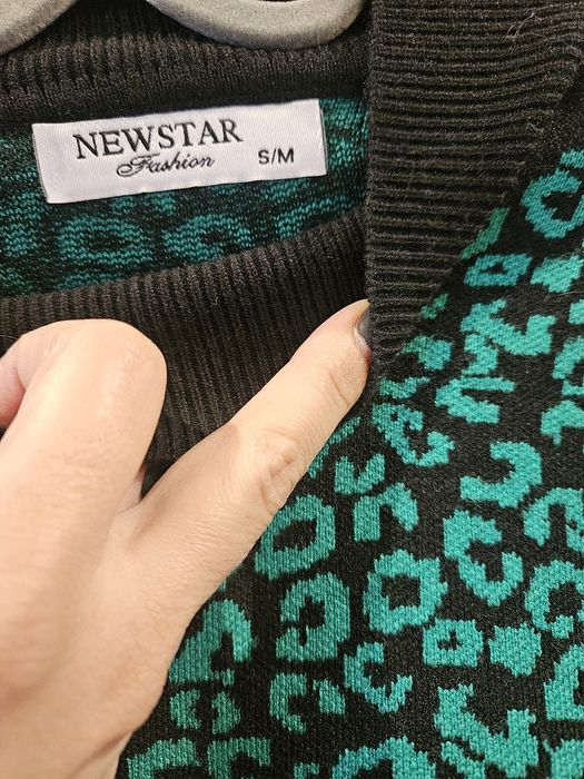 Półgolf NOWY zielono-czarna panterka rozm S/M