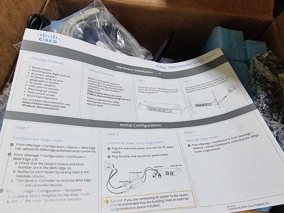 Маршрутизатор Cisco VEDGE-1000-AC-K9
