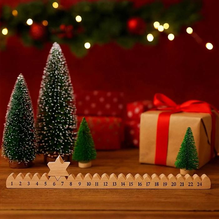 Kalendarz adwentowy drewniany GWIAZDKA Boże Narodzenie Dekoracja
