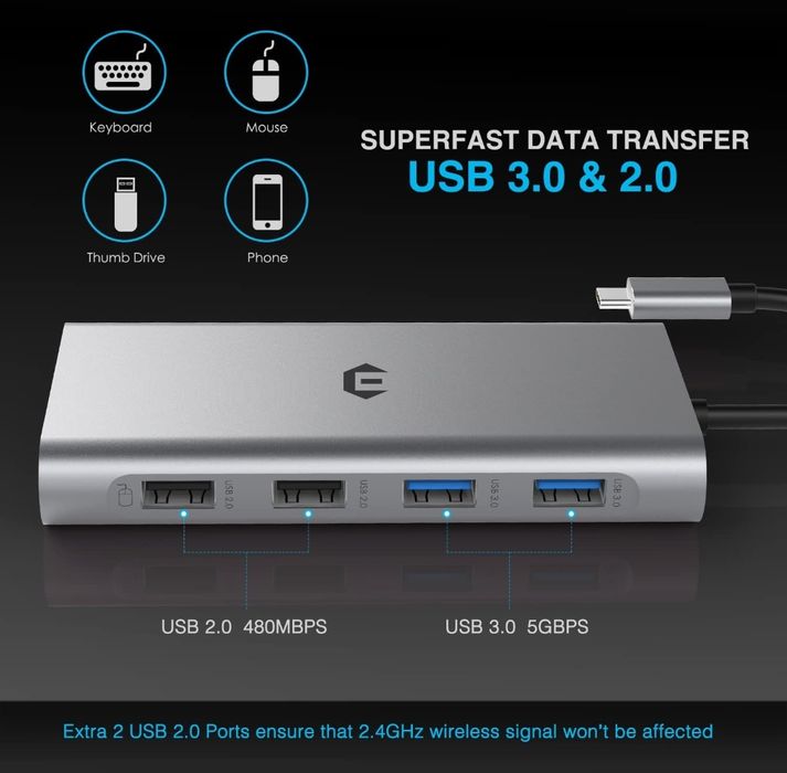Base USB C 11 em 1 OBERSTER