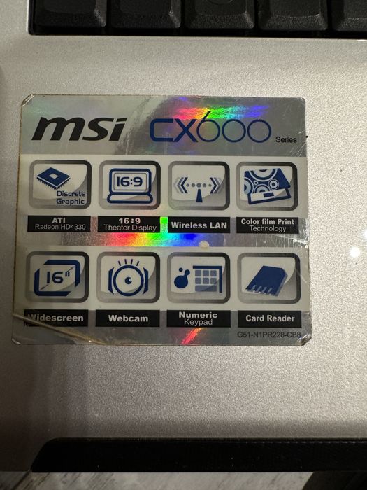 Б/у ноут MSI MS-1682 на відновл або запч