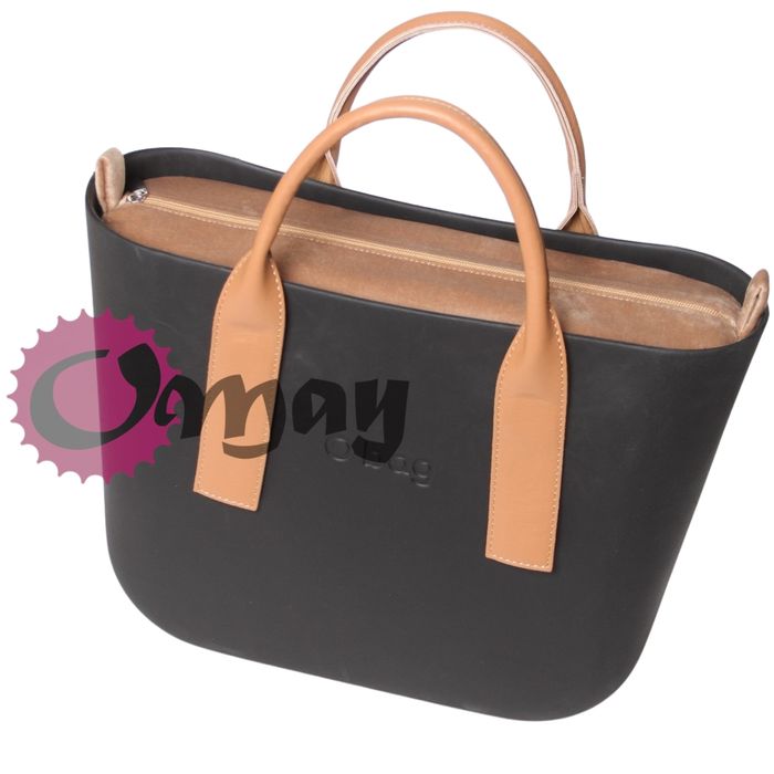 organizer OBAG MINI piaskowy welur biszkopt velvet 2 kieszenie OMAY