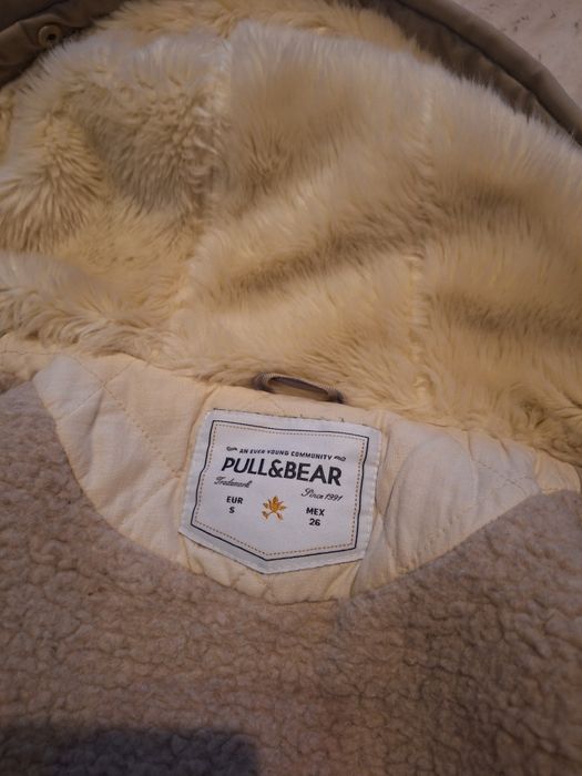 Gruba ciepła zimowa kurtka parka S