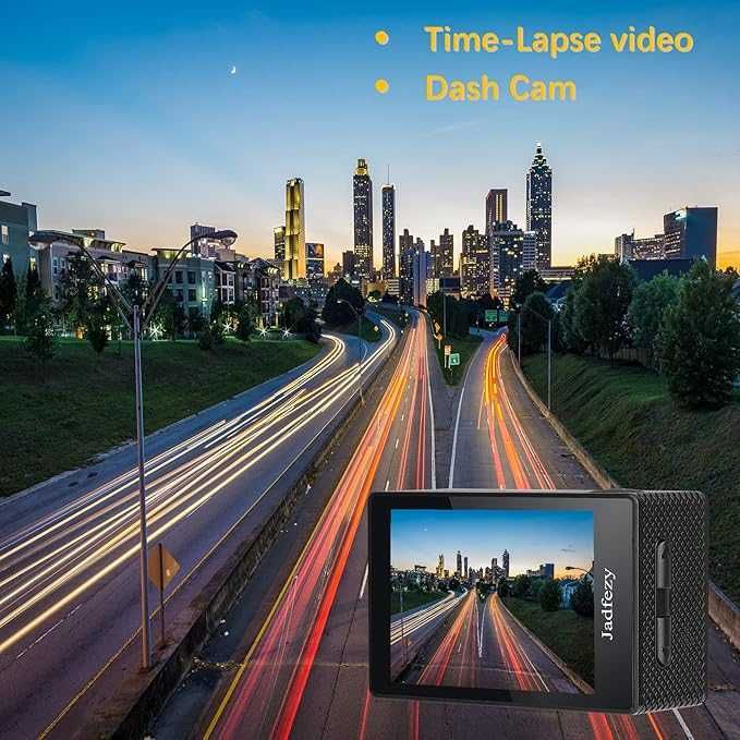 Jadfezy WiFi Action Cam HD 1080P 12MP wodoodporna zestaw akcesoriów
