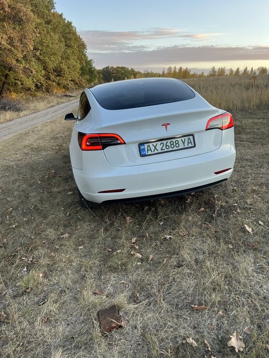Белая Тесла Tesla Model 3 2020 restyling рестайлінг 60 kWt