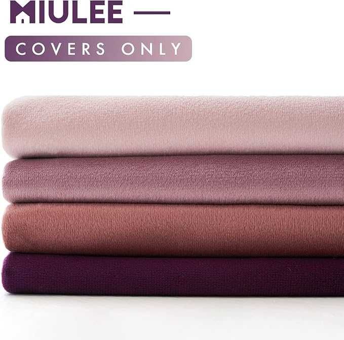 MIULEE 4 Poszewki Aksamitne 30 x 50 cm, Odcienie Purpury