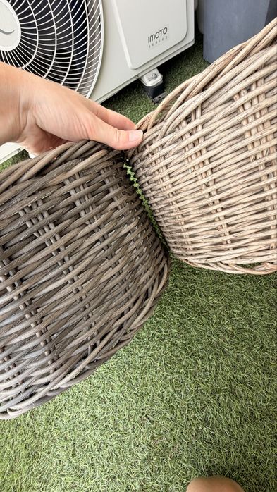 Osłonka doniczki technorattanowa naturalna 34 cm 2 sztuki