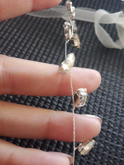 Opaska ślubna krysztalki