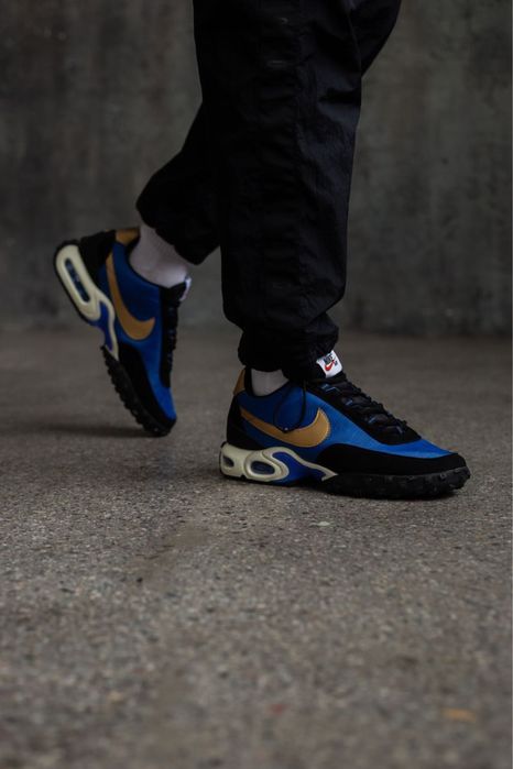 ТОПОВА ЯКІСТЬ‼️Nike Air Max Waffle SP Hyper Blue/Metallic Gold,вапор в