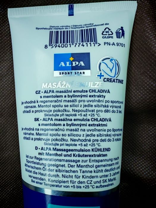 Żel aplauz 210 ml ALPA COOLING emulsja do masażu z mentolem i ekstrakt