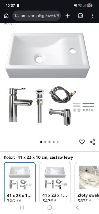 Bateria korek syfon rurki umywalkowa