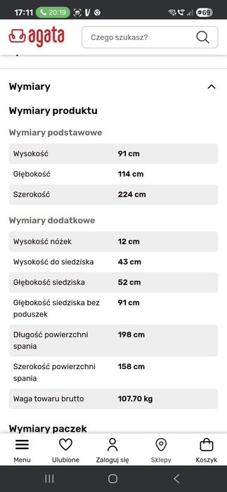 Kanapa Sofa Rico 3-osobowa Agata Meble
