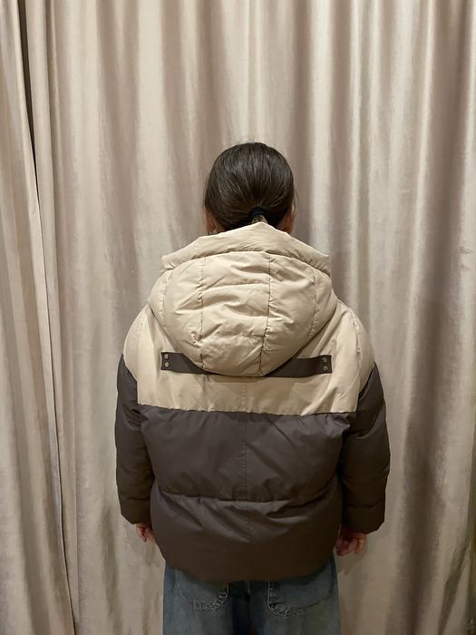 Зимова куртка дитяча, бежево-коричнева,140-146