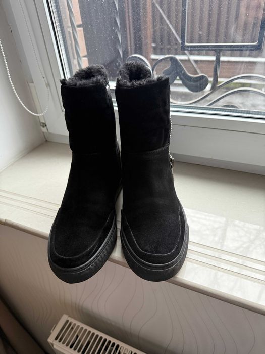 Зимние черные меховые сопоги сапожки ботинки dirk bikkembergs 38