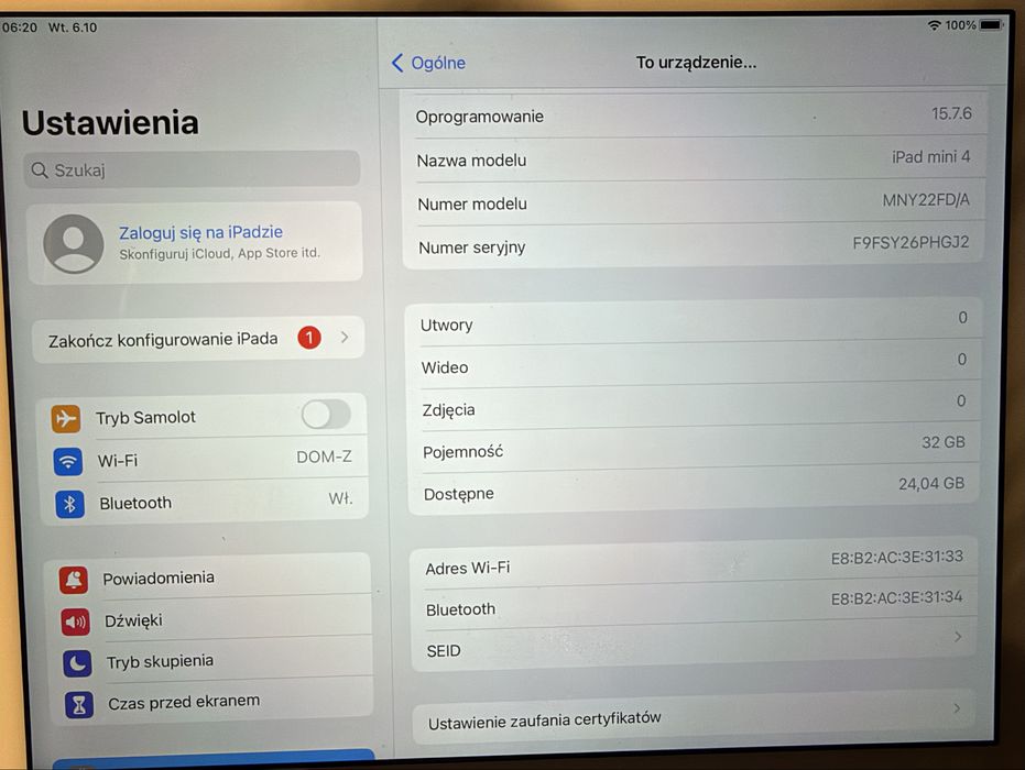 Ipad mini 4 gen. 32gb