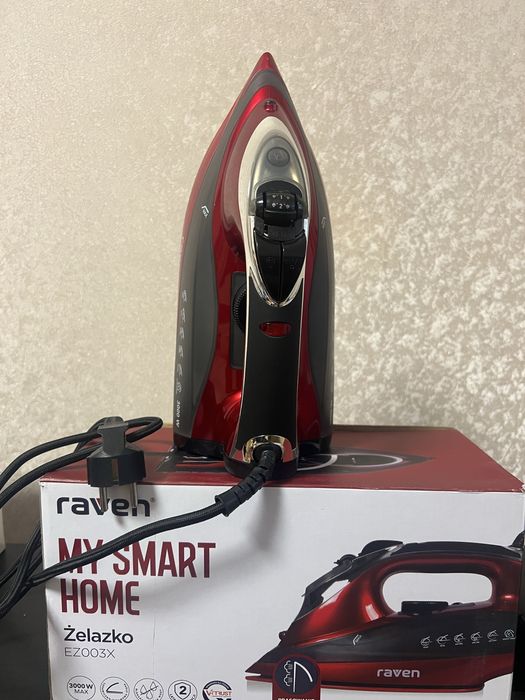 Праска парова Raven EZ003X, (3000Вт) з керамічною підошвою, червоний