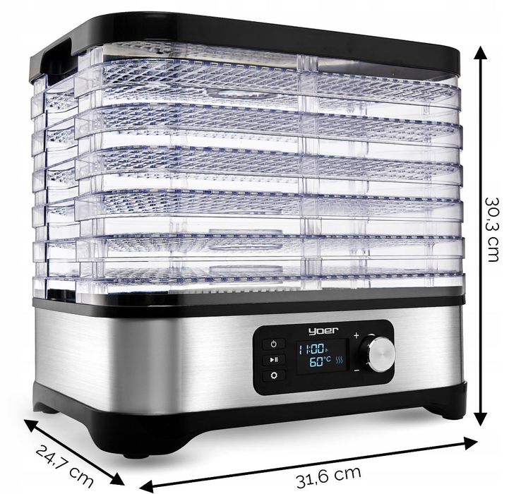 SUSZARKA SPOŻYWCZA DO GRZYBÓW Owoców Duża Mocna 450 W 6 Sit 9 Dodatków