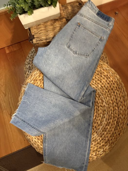 Calça ganga bainha desfiada