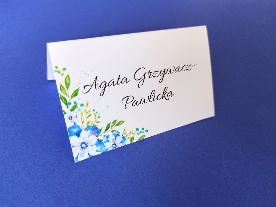 Winietki niebieskie kwiaty