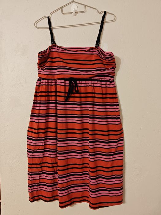 Tu 18 letnia sukienka w paski  modal + bawełna