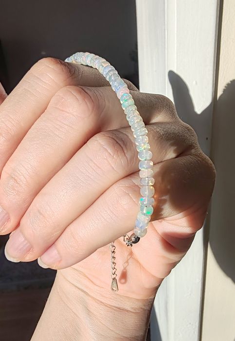 Opal etiopski s925 bransoletka rękodzieło