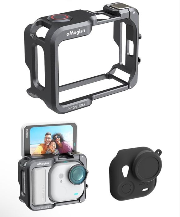 Алюмінієвий захисний корпус із силіконовою кришкою об'єктива для Insta360 GO Ultra