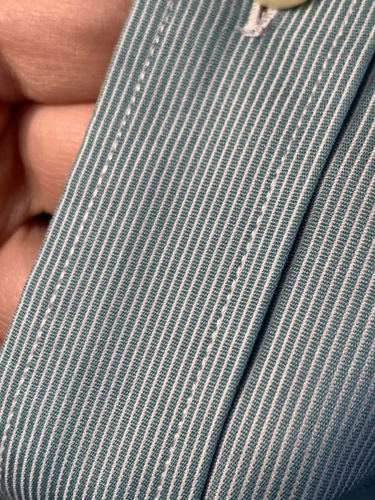 Koszula męska bawełna Batistini 39/40 paski jakość morska turkus