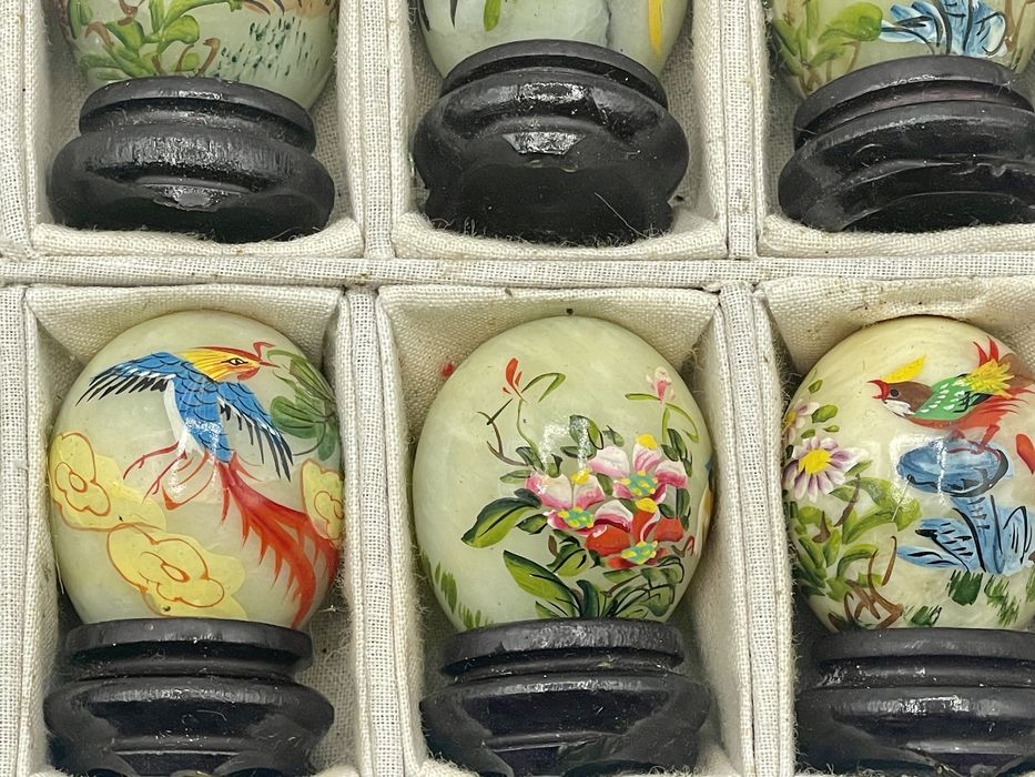 Ovos em Jade pintados china, oriental, asia