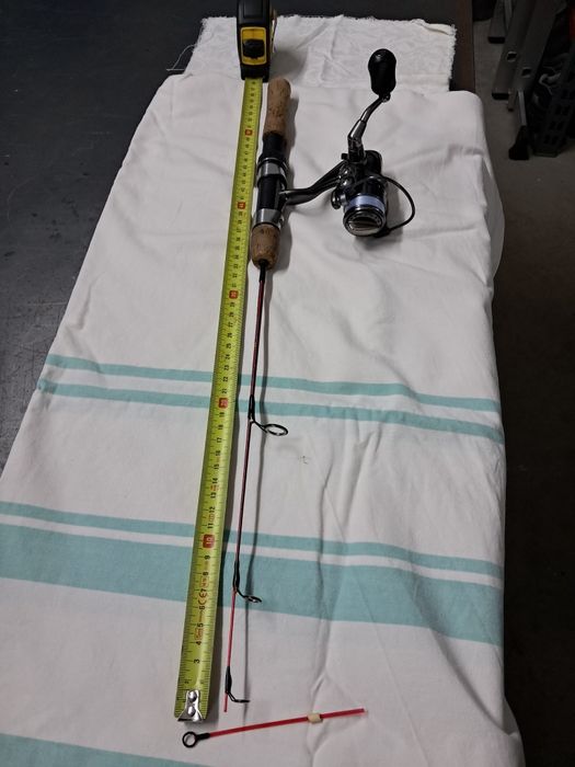 Wędka podlodowa + kołowrotek mikado.