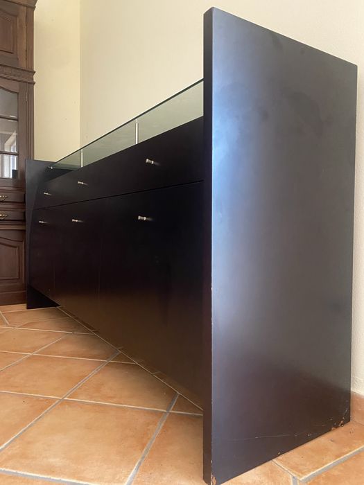 Movel Sala de Jantar - Castanho Escuro/Preto