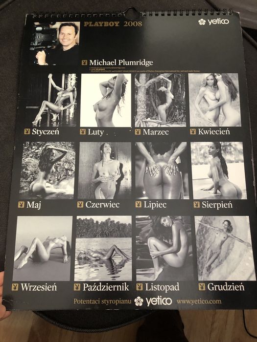 Kalendarz ścienny wiszący Playboy 2008 Michael Plumridge zdjęcia akty