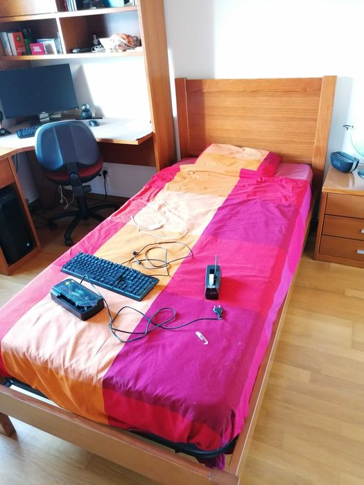 Mobilia Completa Quarto Solteiro em Cerejeira