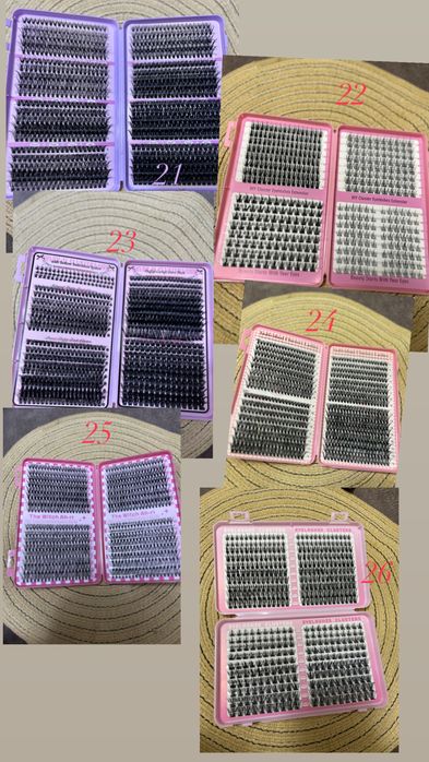 Вії (ресницы ) для самостійного нарощення, пучкові вії, клей для вій