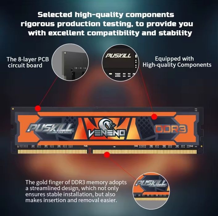 Оперативная память  DDR3 8Gb 1600Mhz 1.5v Новые