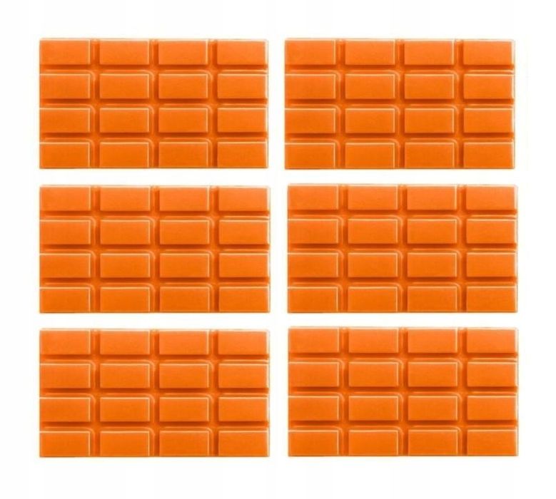 Dekoracja Czekoladowa - Mini Tabliczka Pomarańczowa 6Szt