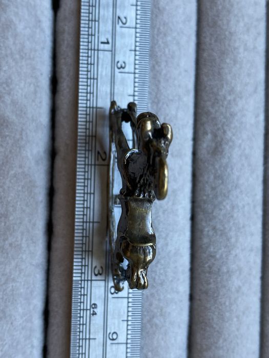 Zawieszka Brelok Konik na Biegunach Kołysząca się Zabawka Miniatura Vintage Mosiądz