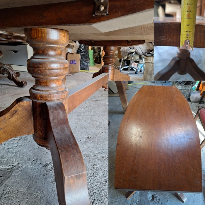 Stół drewniany kawowy duży stolik gruby blat 4,5 cm  150 x 70 x 50 cm