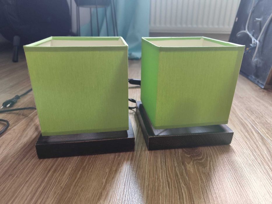 Lampa sufitowa zielona plafon + 2 lampki nocne