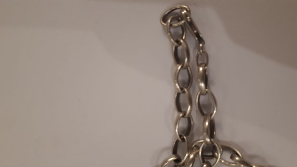 srebrny łańcuch na szyję duże oczka w