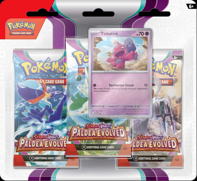 Pokemon TCG Paldea Evolved Blister 3Pack Tinkatink