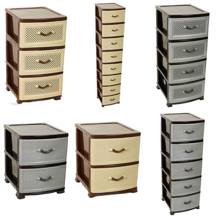 Комод пластиковий наборний від 2 до 8 ярусів для дому Турція