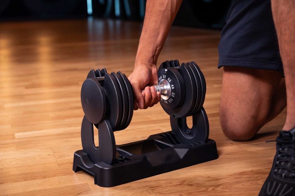 Hantle regulowane 11.5 kg hantel z regulacją obciążenia 5w1 2.3-11.5 kg szybka regulacja treningowe Akcesoria Treningowe NOWY GWARANCJA 24M + GRATIS