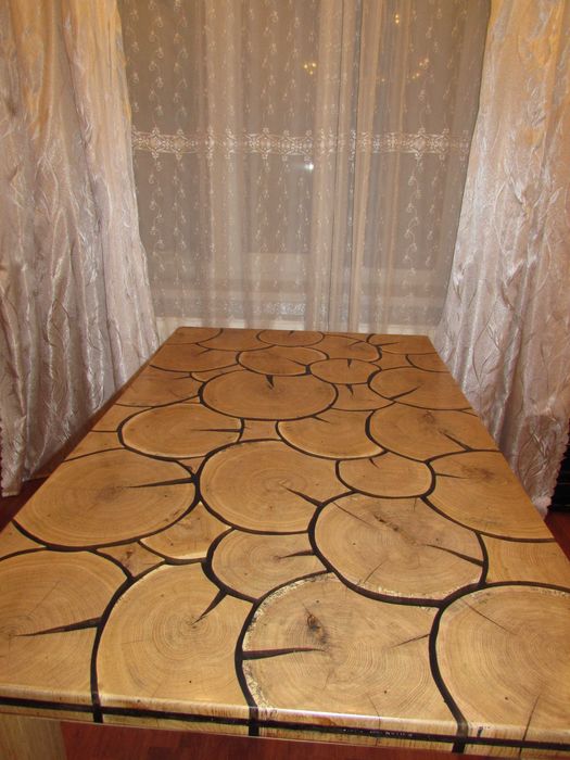 Стол, дуб + эпоксидная смола.