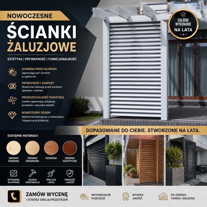 Ścianki żaluzjowe na wymiar