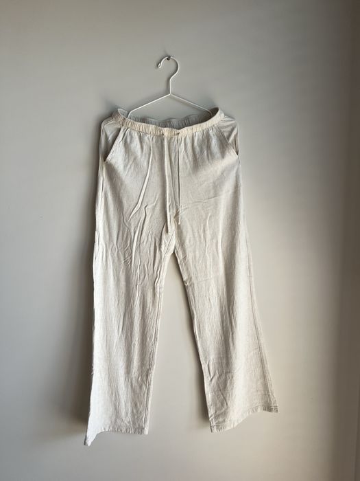 Spodnie wiskoza len Stradivarius beż bezowe