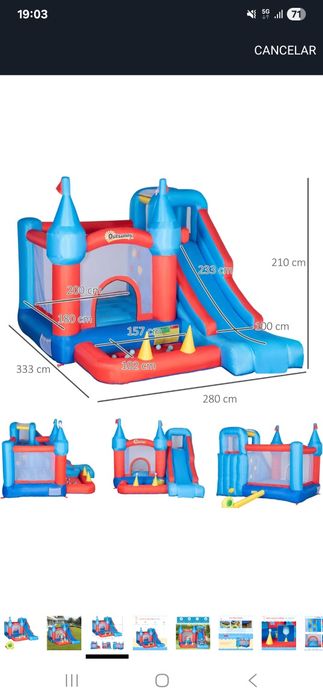 Vendo Insuflável castelo outsunny