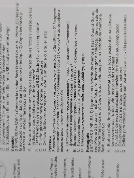 нова з США USB/Lightning флешка 256GB SanDisk iXpand Go